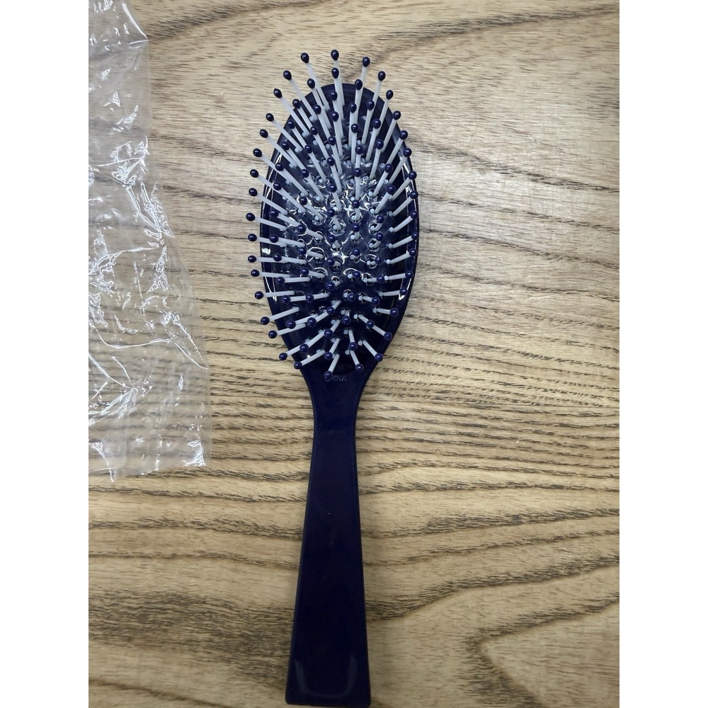 Vintage ESTEE LAUDER Ball‎ Tipped Plastic Hair Brush Navy Travel Size 6.25" NEW